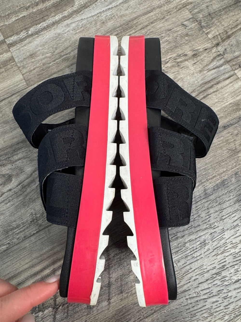 Sorel Roaming Sport Slides Sandals Black/Pink Size 12 Walking Vacation Summer - Picture 5 of 9